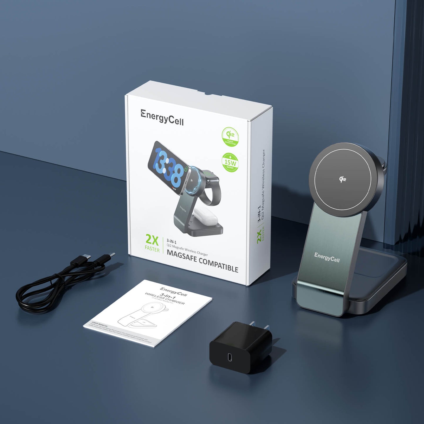 Qi2 3-in-1 Wireless Charging Station for Apple Devices