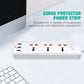 Power Strip Surge Protector Extender with 3 USB Ports 3 Outlet Plugs 1.2M Cord