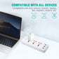 Power Strip Surge Protector Extender with 3 USB Ports 3 Outlet Plugs 1.2M Cord