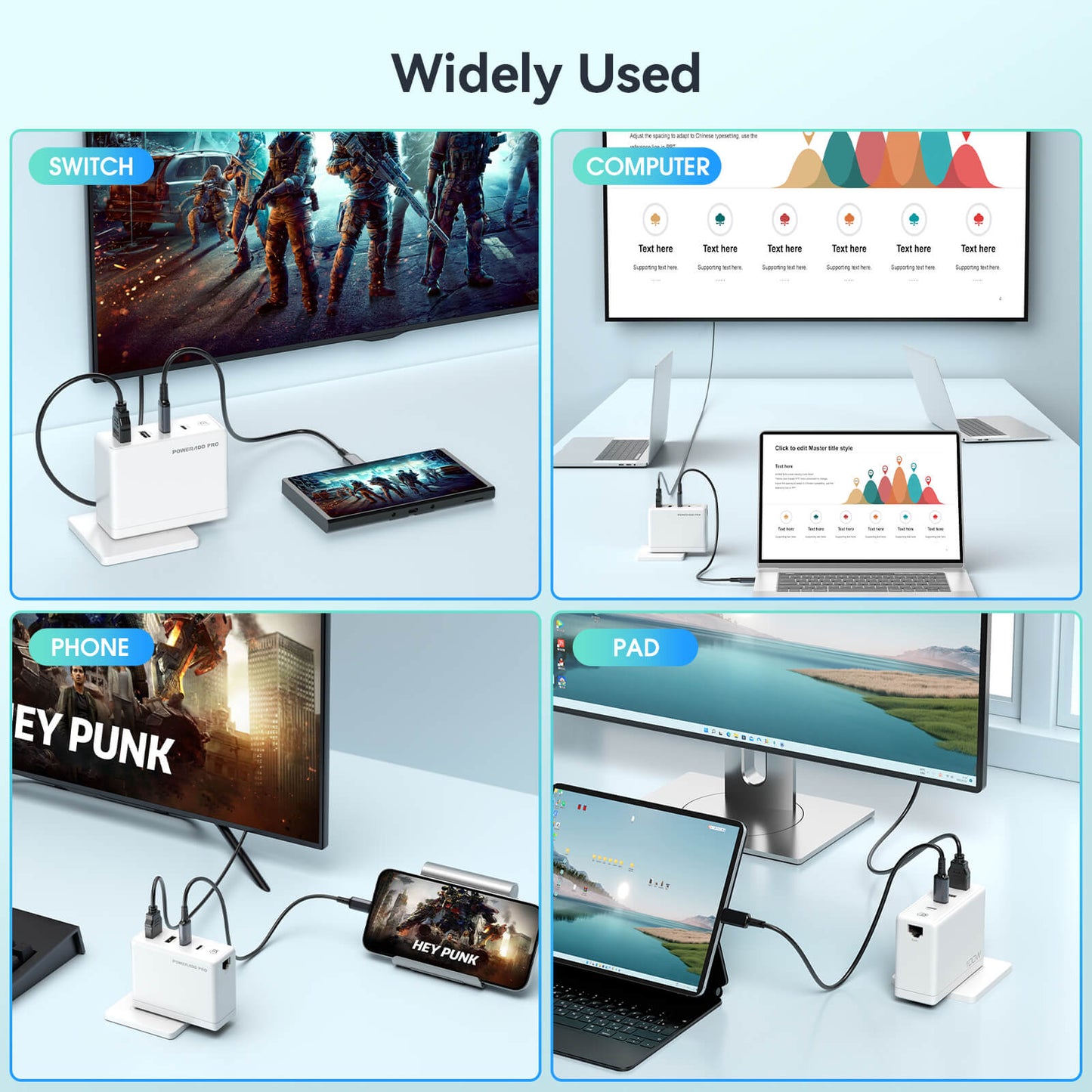 POWERΛDD PRO 100W 5 Ports USB C Wall Charger