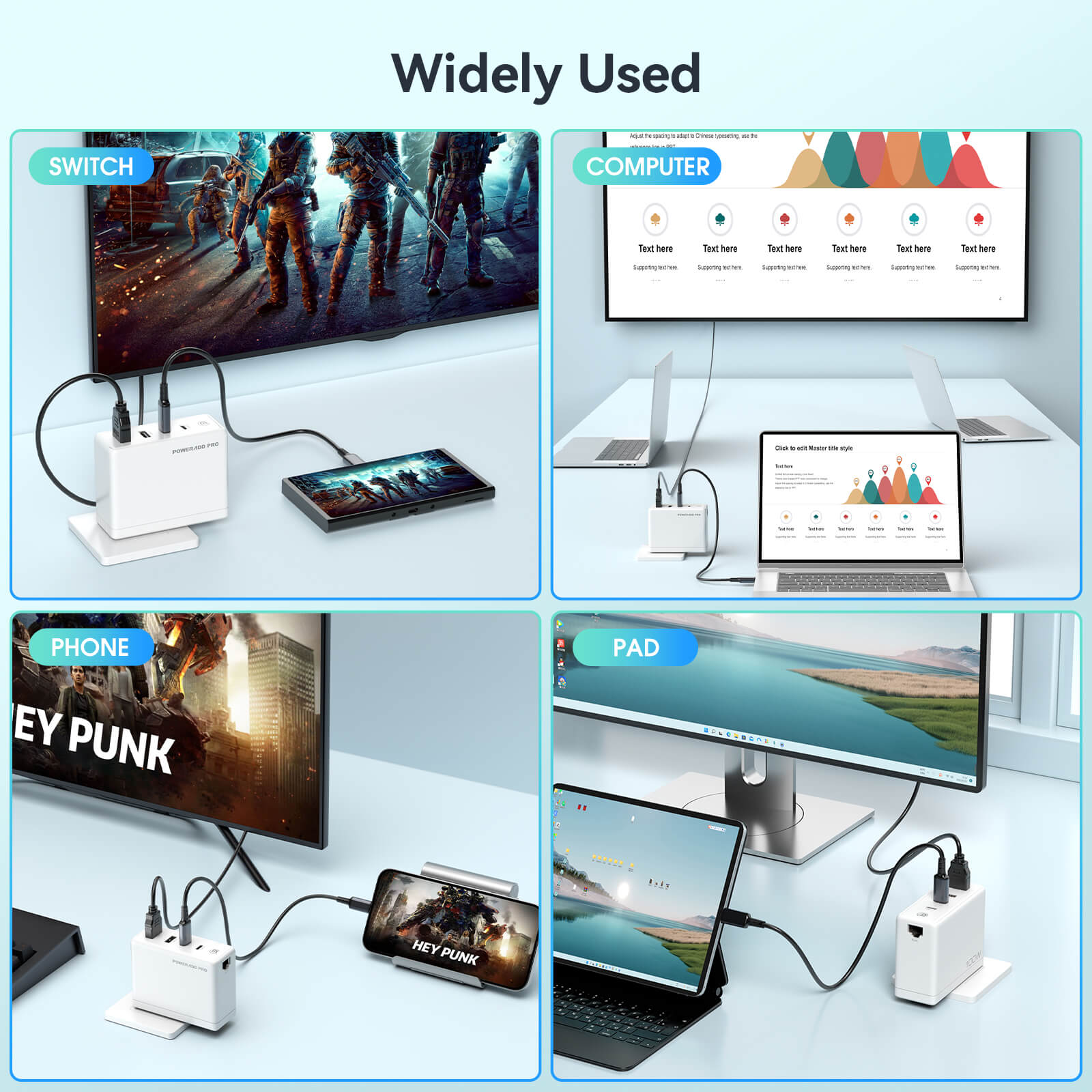 POWERΛDD PRO 100W 5 Ports USB C Wall Charger