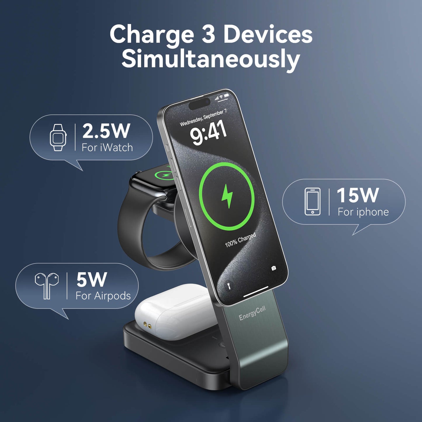 Qi2 3-in-1 Wireless Charging Station for Apple Devices