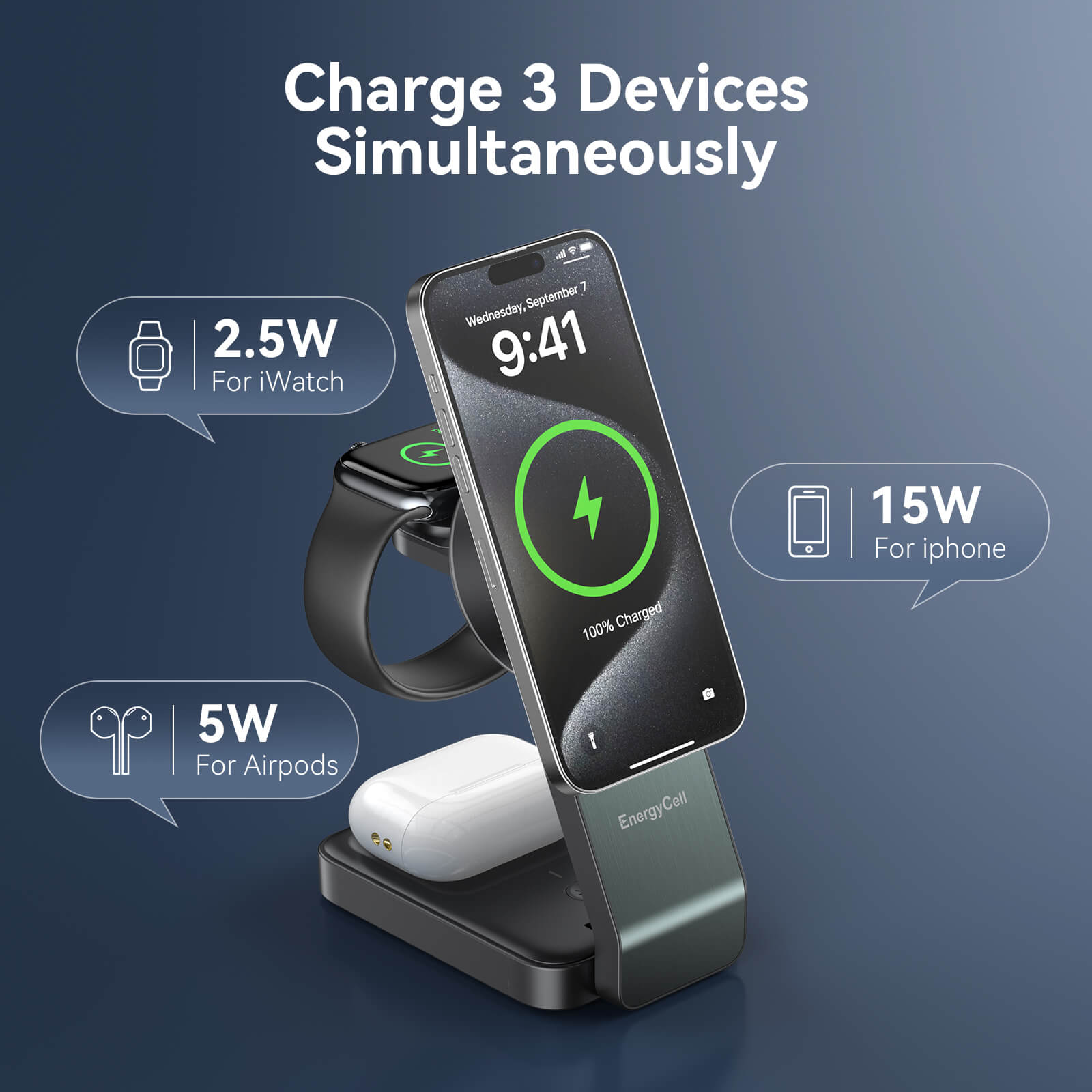 Qi2 3-in-1 Wireless Charging Station for Apple Devices