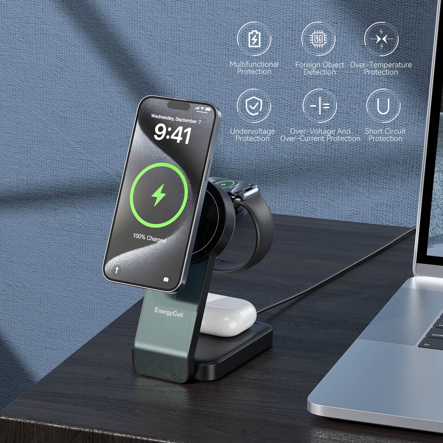 Qi2 3-in-1 Wireless Charging Station for Apple Devices
