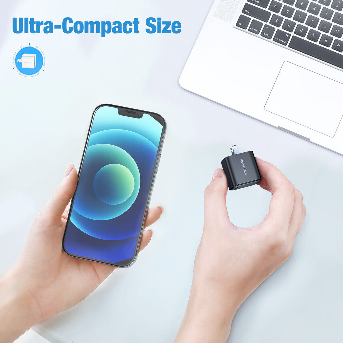 POWERADD 30W 【GaN 】Compact USB-C Wall Charger with Power Delivery, For iPhone 12 / Mini/Pro/Pro Max / 11 / X/XS/XR, iPad Pro, Nintendo Switch ect