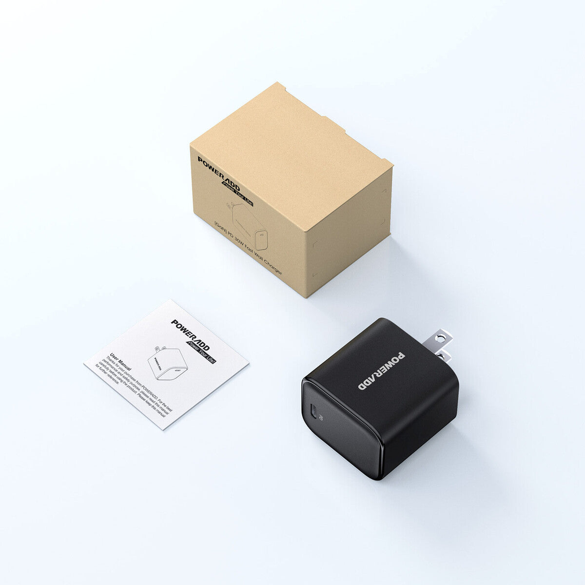 POWERADD 30W 【GaN 】Compact USB-C Wall Charger with Power Delivery, For iPhone 12 / Mini/Pro/Pro Max / 11 / X/XS/XR, iPad Pro, Nintendo Switch ect
