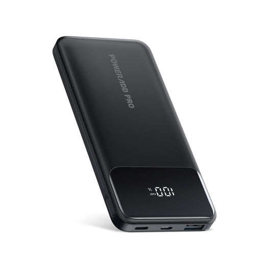 POWERADD PRO Portable Charger, USB C 10000mAh Power Bank LED Display PD 20W Fast Charging External Battery Pack Compatible with iPhone 14 13 12 11 Samsung S21 S20 Google LG iPad